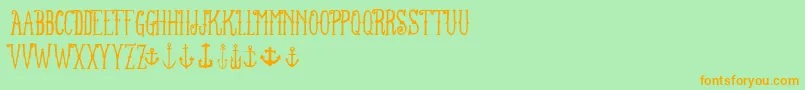 FtanchoryardRegular Font – Orange Fonts on Green Background