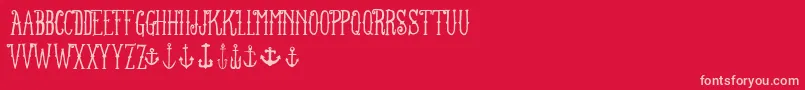 FtanchoryardRegular-Schriftart – Rosa Schriften auf rotem Hintergrund