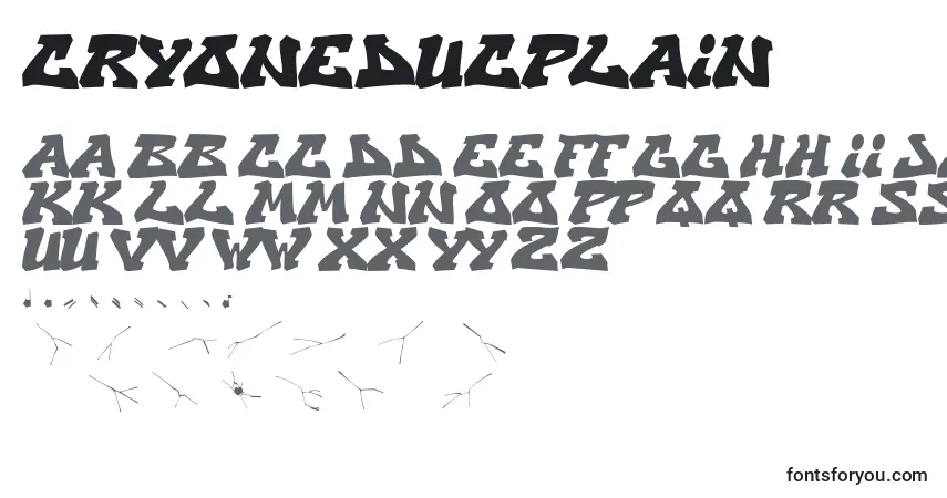 Schriftart CryoneducPlain – Alphabet, Zahlen, spezielle Symbole