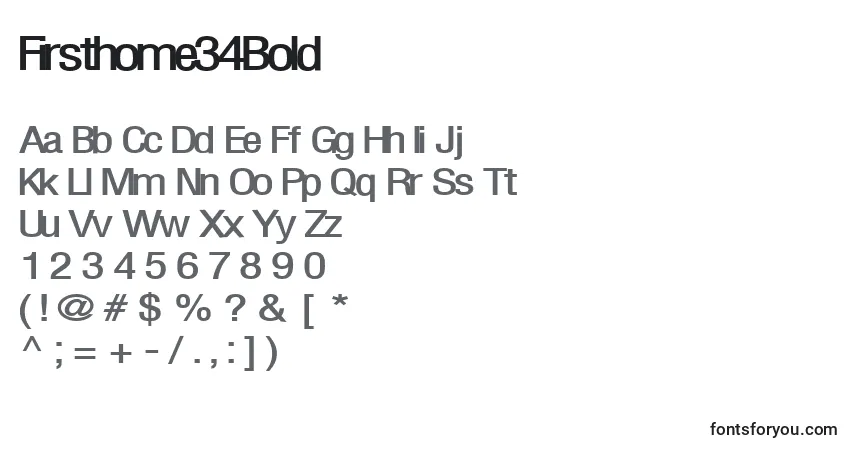 Шрифт Firsthome34Bold – алфавит, цифры, специальные символы