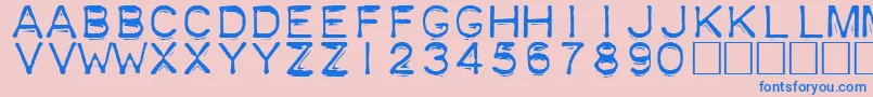 Plastique Font – Blue Fonts on Pink Background