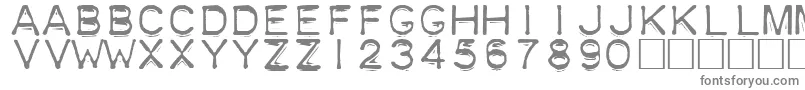 フォントPlastique – 白い背景に灰色の文字