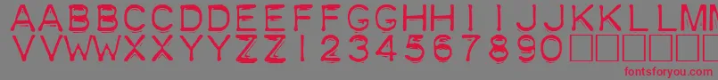 Plastique Font – Red Fonts on Gray Background