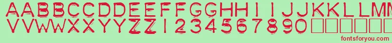 Plastique Font – Red Fonts on Green Background