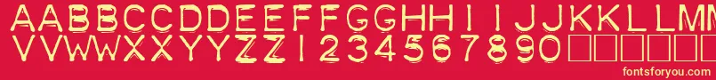 Plastique Font – Yellow Fonts on Red Background