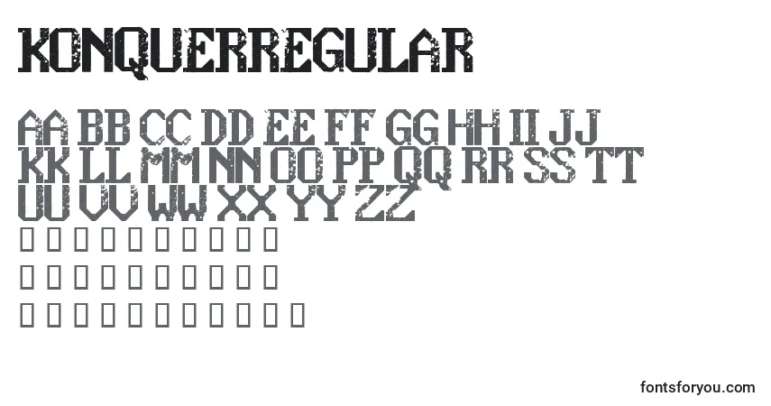 A fonte KonquerRegular – alfabeto, números, caracteres especiais