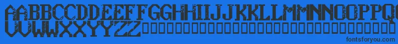 KonquerRegular-Schriftart – Schwarze Schriften auf blauem Hintergrund