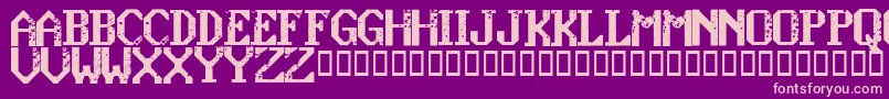 Fonte KonquerRegular – fontes rosa em um fundo violeta