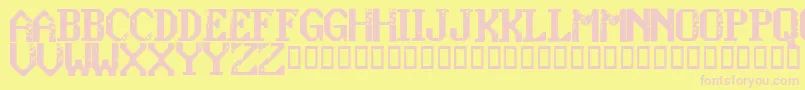 KonquerRegular Font – Pink Fonts on Yellow Background