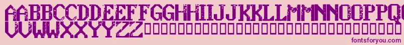 KonquerRegular-fontti – violetit fontit vaaleanpunaisella taustalla