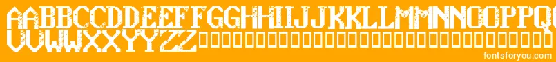フォントKonquerRegular – オレンジの背景に白い文字