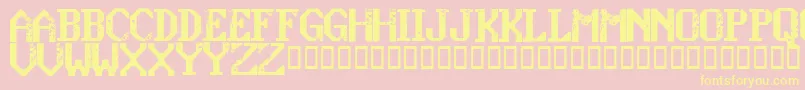 KonquerRegular Font – Yellow Fonts on Pink Background
