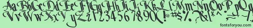 フォントBottomRegularTtstd – 緑の背景に黒い文字