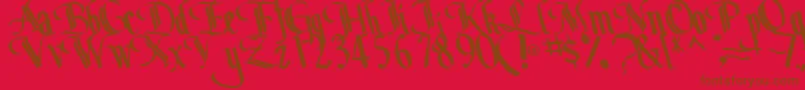 BottomRegularTtstd Font – Brown Fonts on Red Background
