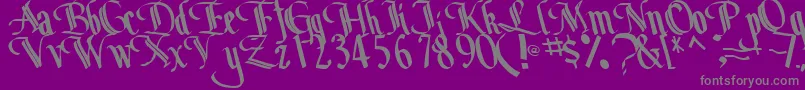 フォントBottomRegularTtstd – 紫の背景に灰色の文字