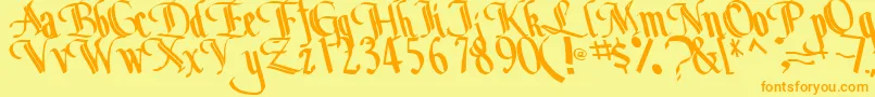 More about BottomRegularTtstd Font BottomRegularTtstd Font – Orange Fonts on Yellow Background