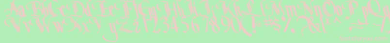 BottomRegularTtstd Font – Pink Fonts on Green Background