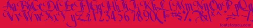BottomRegularTtstd Font – Purple Fonts on Red Background