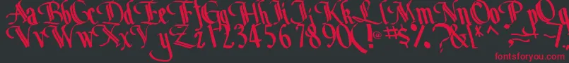 BottomRegularTtstd Font – Red Fonts on Black Background