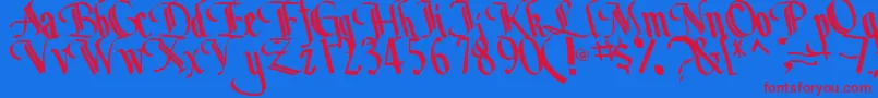 BottomRegularTtstd Font – Red Fonts on Blue Background