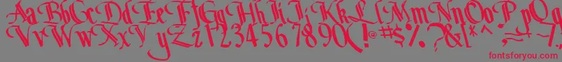 フォントBottomRegularTtstd – 赤い文字の灰色の背景
