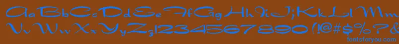 DraconianRegular Font – Blue Fonts on Brown Background