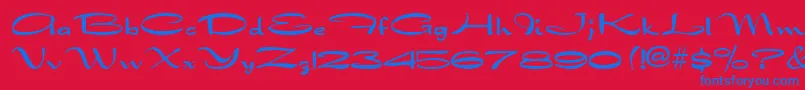 DraconianRegular Font – Blue Fonts on Red Background