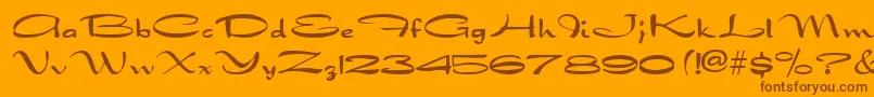 DraconianRegular-Schriftart – Braune Schriften auf orangefarbenem Hintergrund