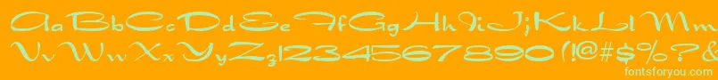 DraconianRegular Font – Green Fonts on Orange Background