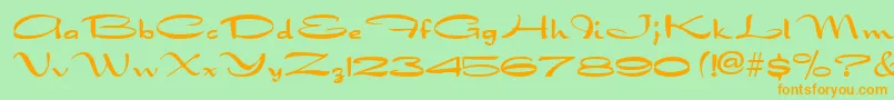 Fonte DraconianRegular – fontes laranjas em um fundo verde