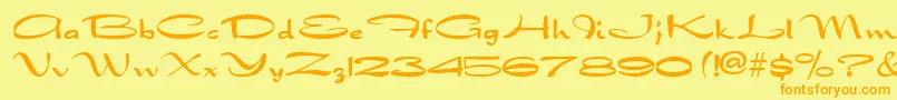 DraconianRegular-Schriftart – Orangefarbene Schriften auf gelbem Hintergrund