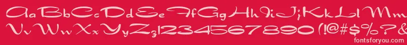 Fonte DraconianRegular – fontes rosa em um fundo vermelho