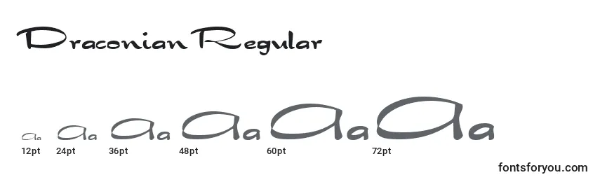 Размеры шрифта DraconianRegular