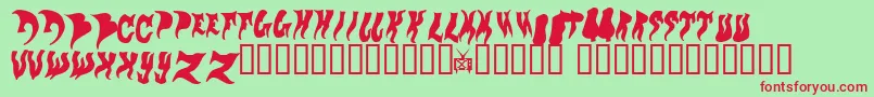 Evol Font – Red Fonts on Green Background