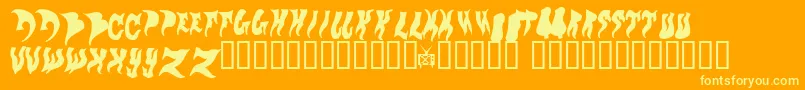 Evol Font – Yellow Fonts on Orange Background