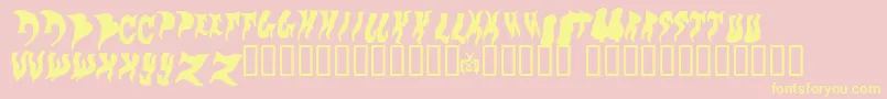 Evol-Schriftart – Gelbe Schriften auf rosa Hintergrund