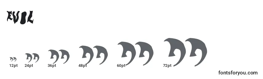 Размеры шрифта Evol (116378)