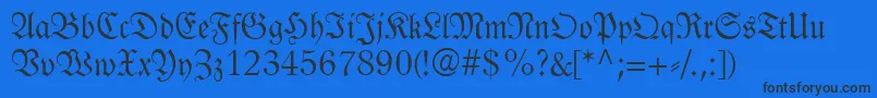 LinotypeLutherscheFraktur-fontti – mustat fontit sinisellä taustalla