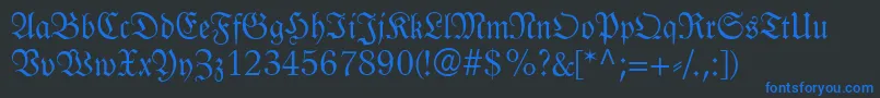 LinotypeLutherscheFraktur Font – Blue Fonts on Black Background