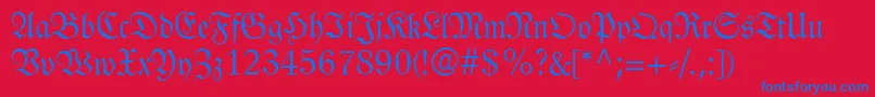 LinotypeLutherscheFraktur Font – Blue Fonts on Red Background