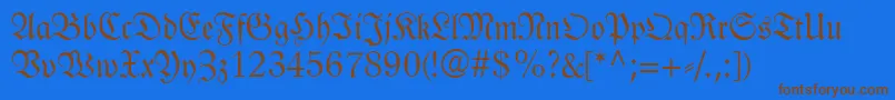 LinotypeLutherscheFraktur Font – Brown Fonts on Blue Background