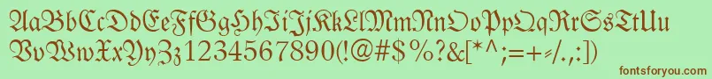 LinotypeLutherscheFraktur Font – Brown Fonts on Green Background