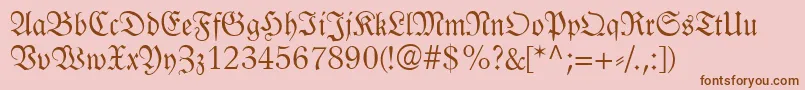 LinotypeLutherscheFraktur Font – Brown Fonts on Pink Background