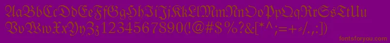 LinotypeLutherscheFraktur Font – Brown Fonts on Purple Background