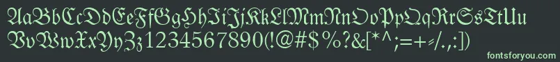 LinotypeLutherscheFraktur Font – Green Fonts on Black Background