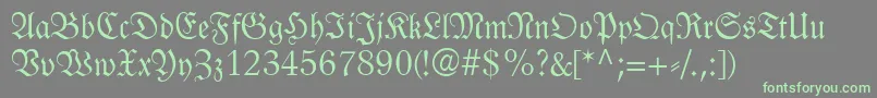 LinotypeLutherscheFraktur Font – Green Fonts on Gray Background