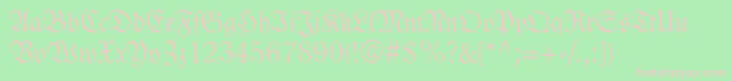 LinotypeLutherscheFraktur Font – Pink Fonts on Green Background