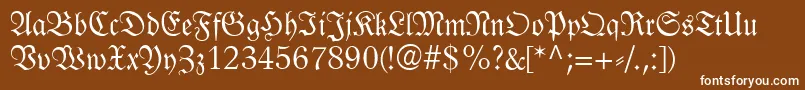 LinotypeLutherscheFraktur Font – White Fonts on Brown Background