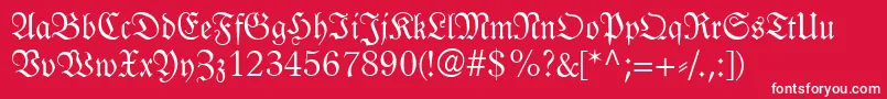 LinotypeLutherscheFraktur Font – White Fonts on Red Background