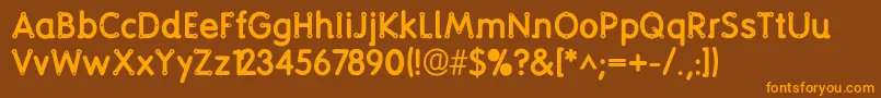 Screwround Font – Orange Fonts on Brown Background